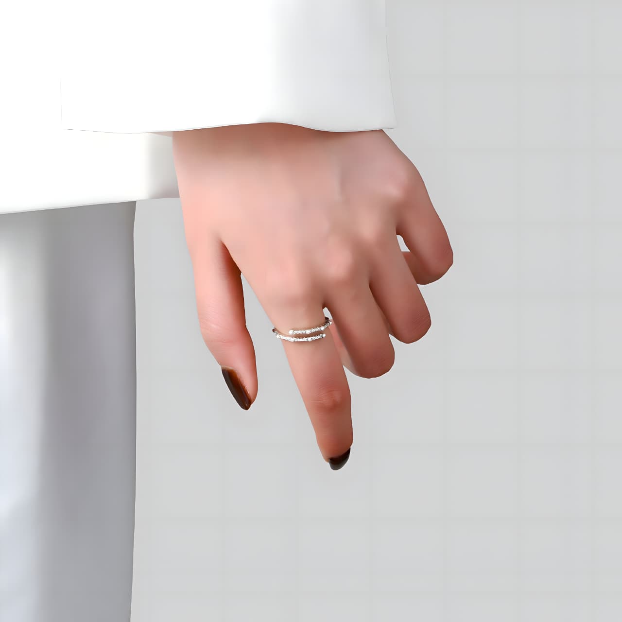 Silver Shiny Sparkle Ring by Gleamy