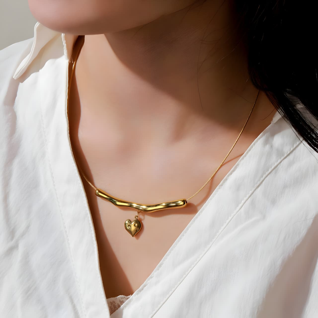 Étoile Heart Necklet by gleamy