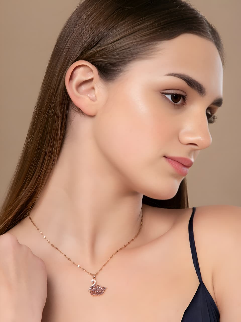 Millenia Dancing Swan Necklace by Gleamy