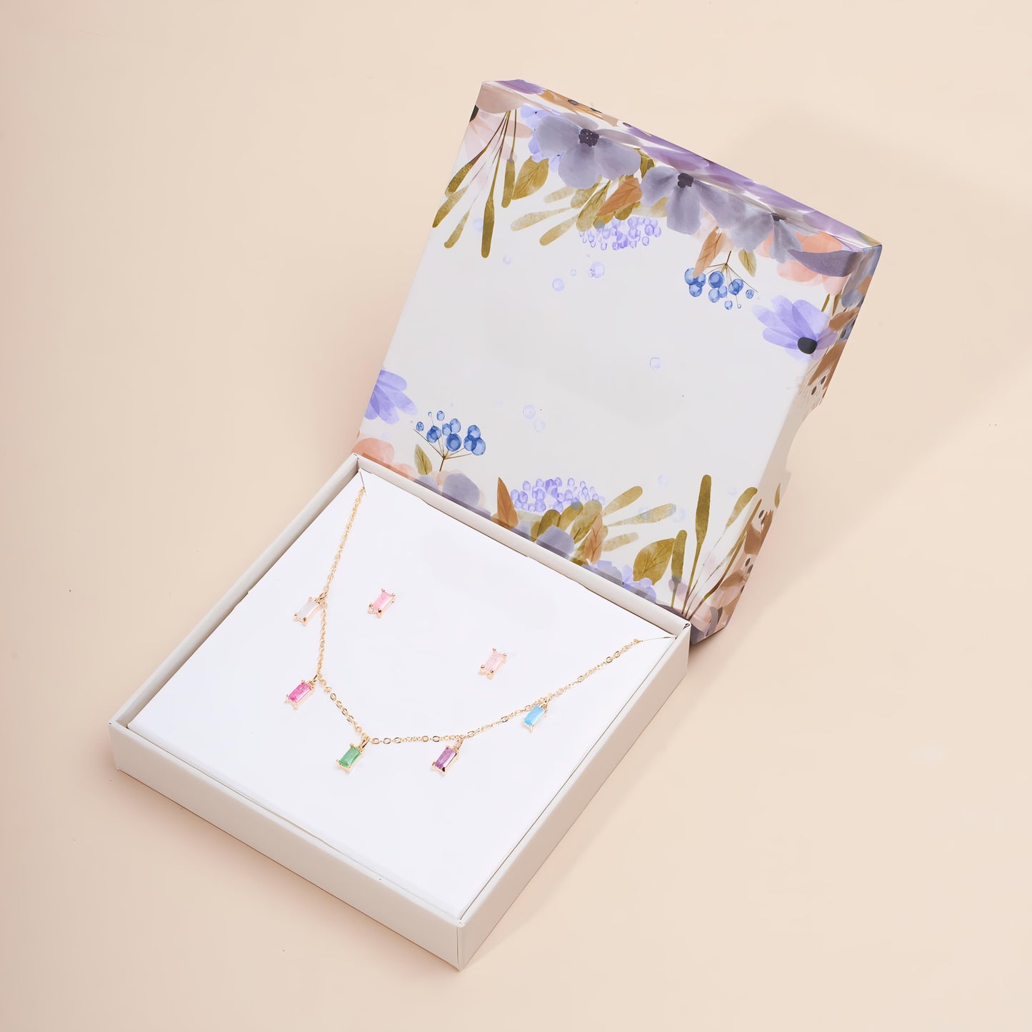 Lagoon Tassel Necklace and Earrings Set by Gleamy