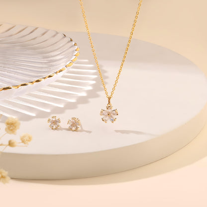 Flower Dream Necklace and Earrings Set by Gleamy
