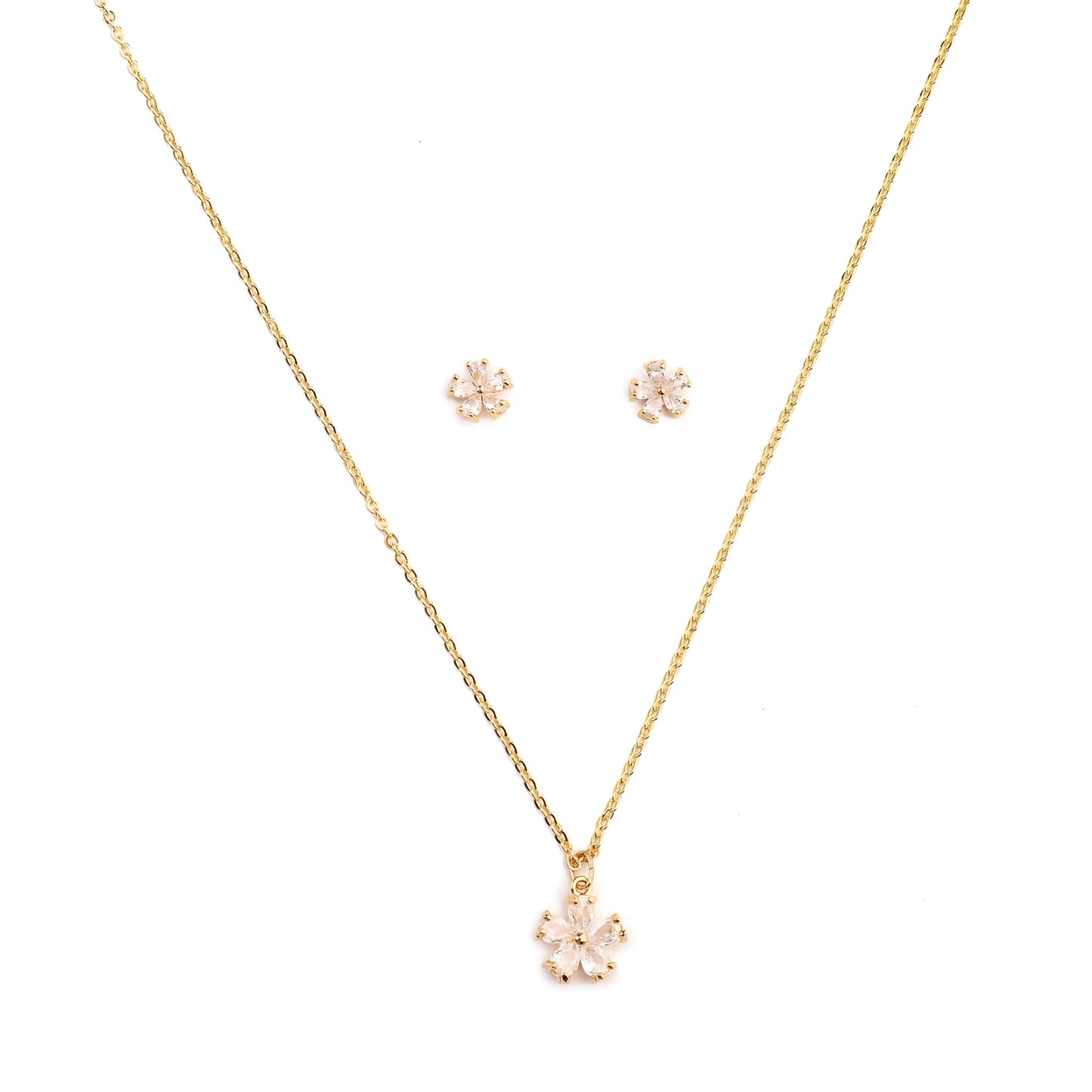 Flower Dream Necklace and Earrings Set by Gleamy