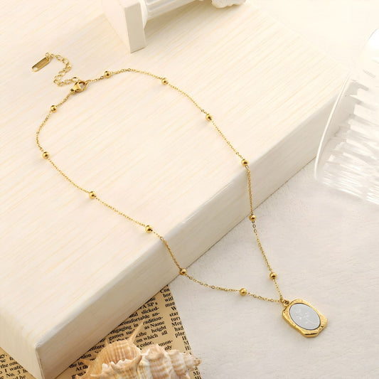 Mystical Rose Charm Gold Necklace by Gleamy