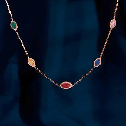 Dazzling Dreams Multi Diamond Necklace by gleamy