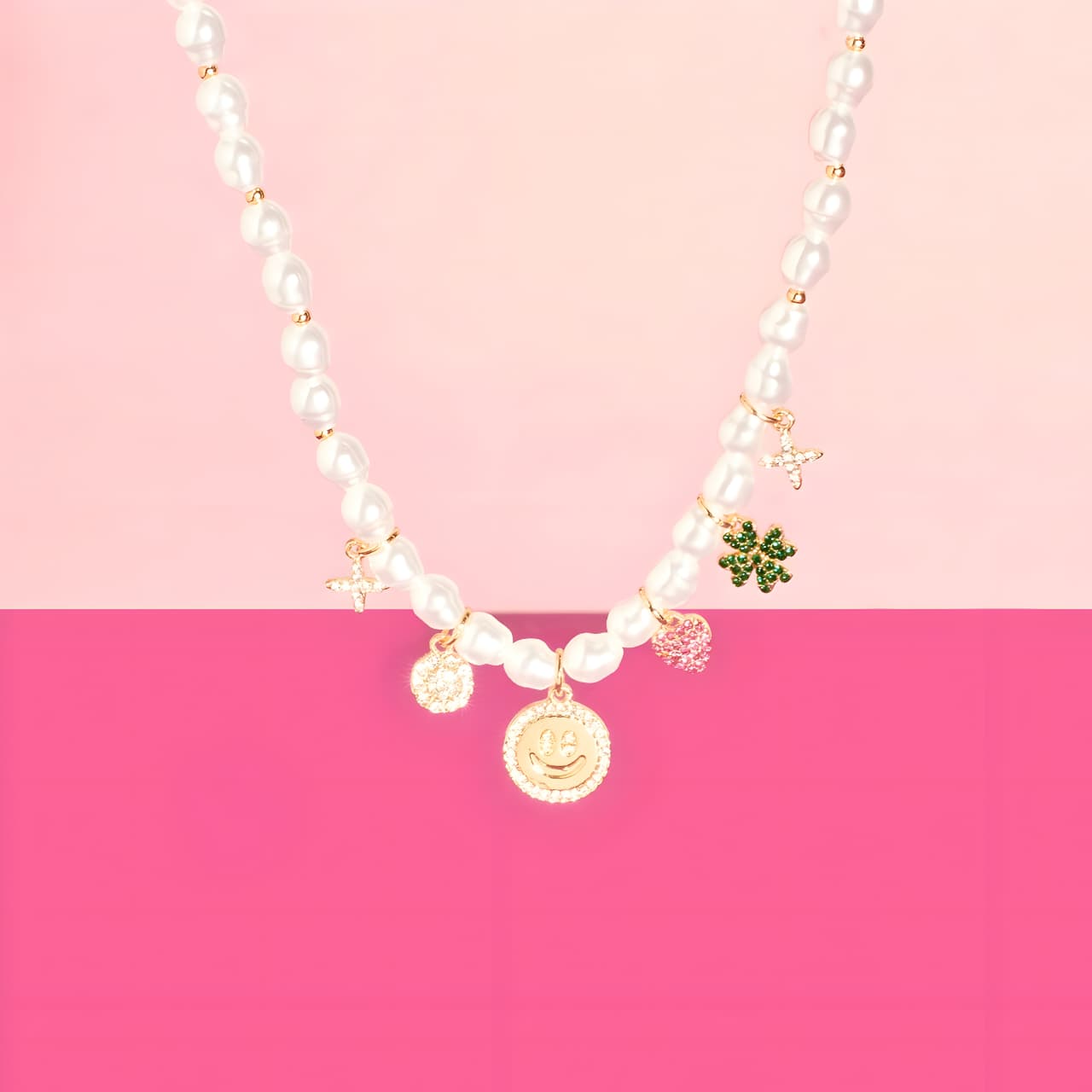 Sleek Pearl Tassel charm Statement Necklace by Gleamy