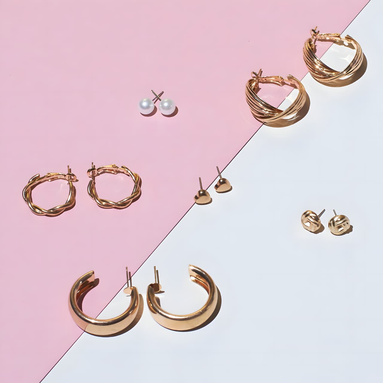 Set of 6 All occasion Golden Hoops by Gleamy