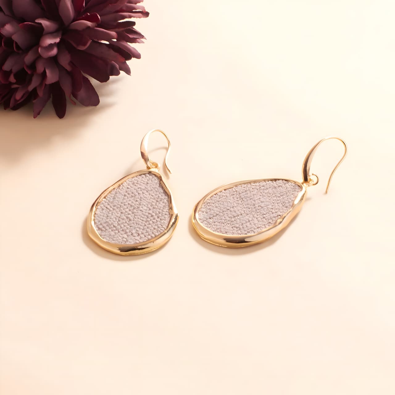 Peachy Egg Pink Gold Earring by Gleamy