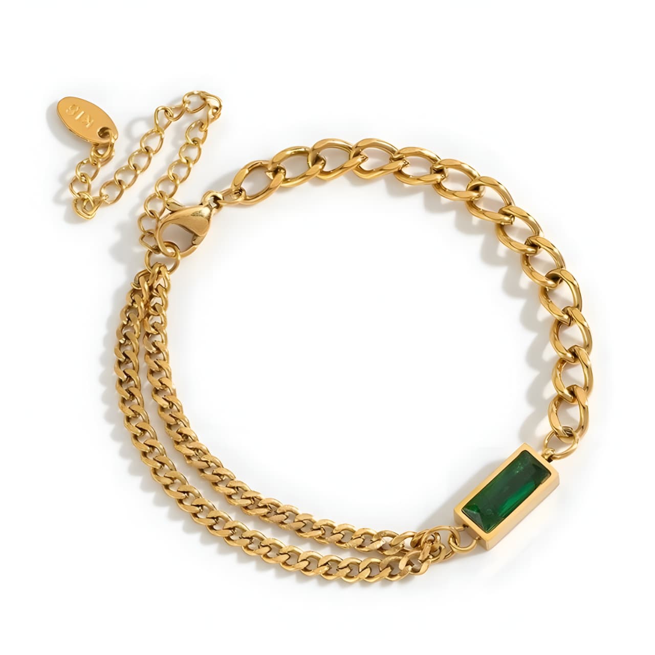 Lustrous Emerald Bracelet and Necklace Set by Gleamy