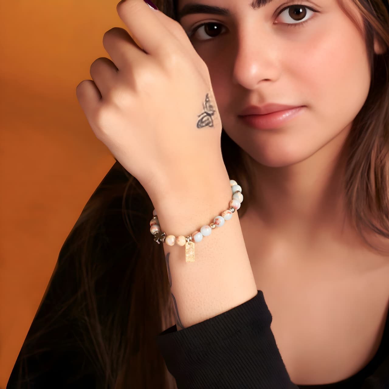 Petal and Pebbles Beaded Band by Gleamy