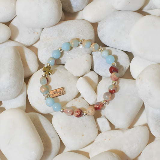 Petal and Pebbles Beaded Band by Gleamy
