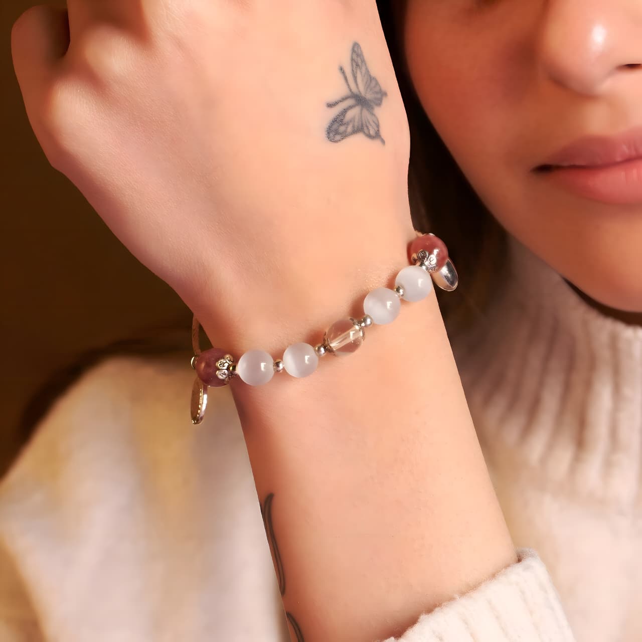 Sweetheart Rose Beaded Band by Gleamy