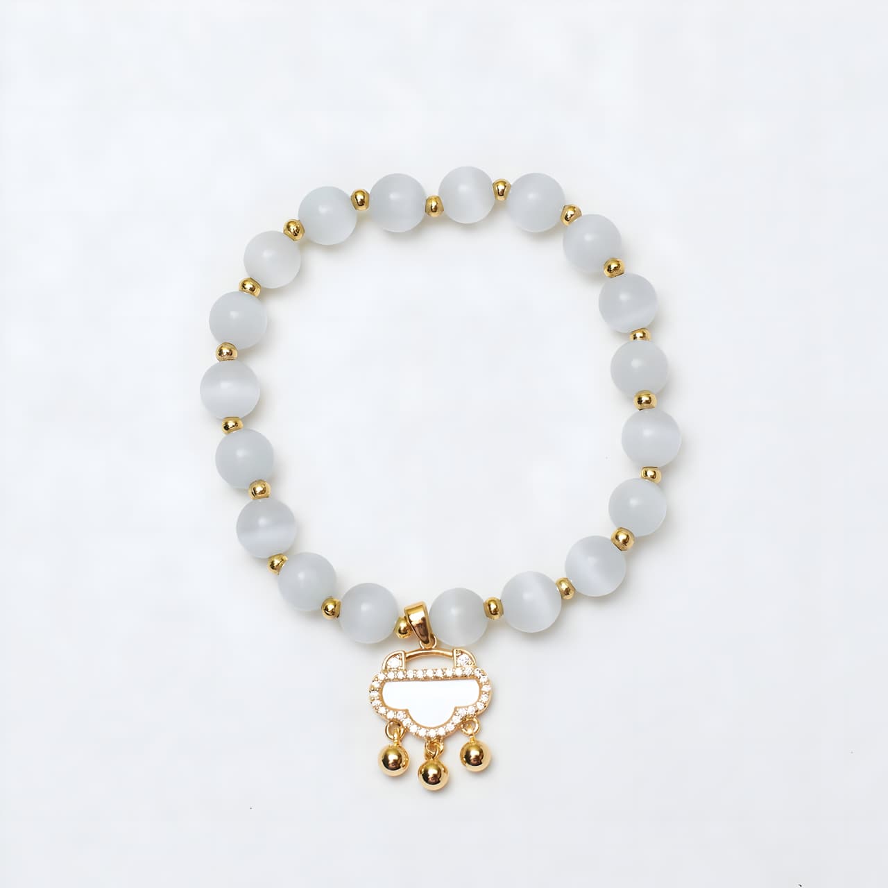Soft Cloud stone Beaded Band by Gleamy