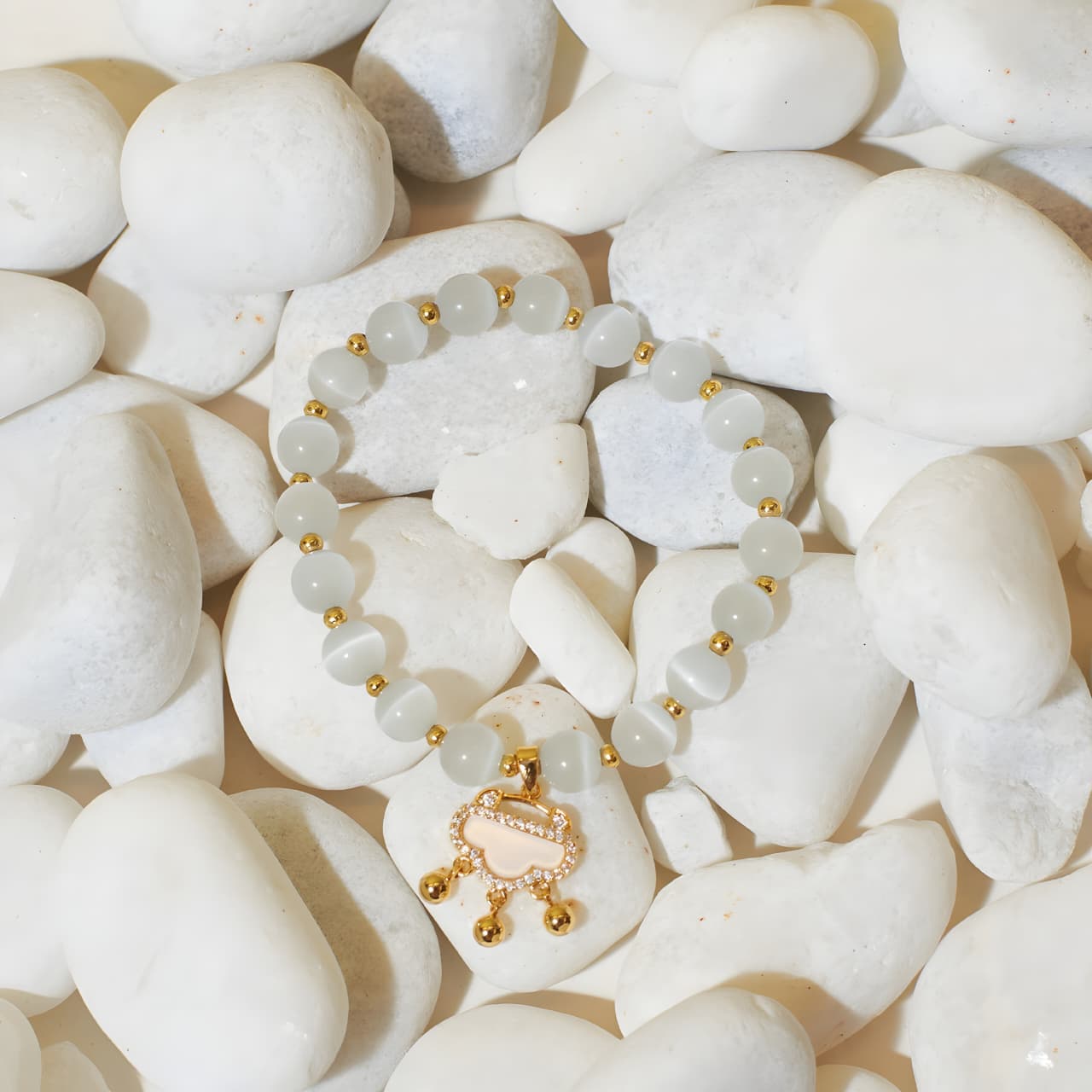 Soft Cloud stone Beaded Band by Gleamy