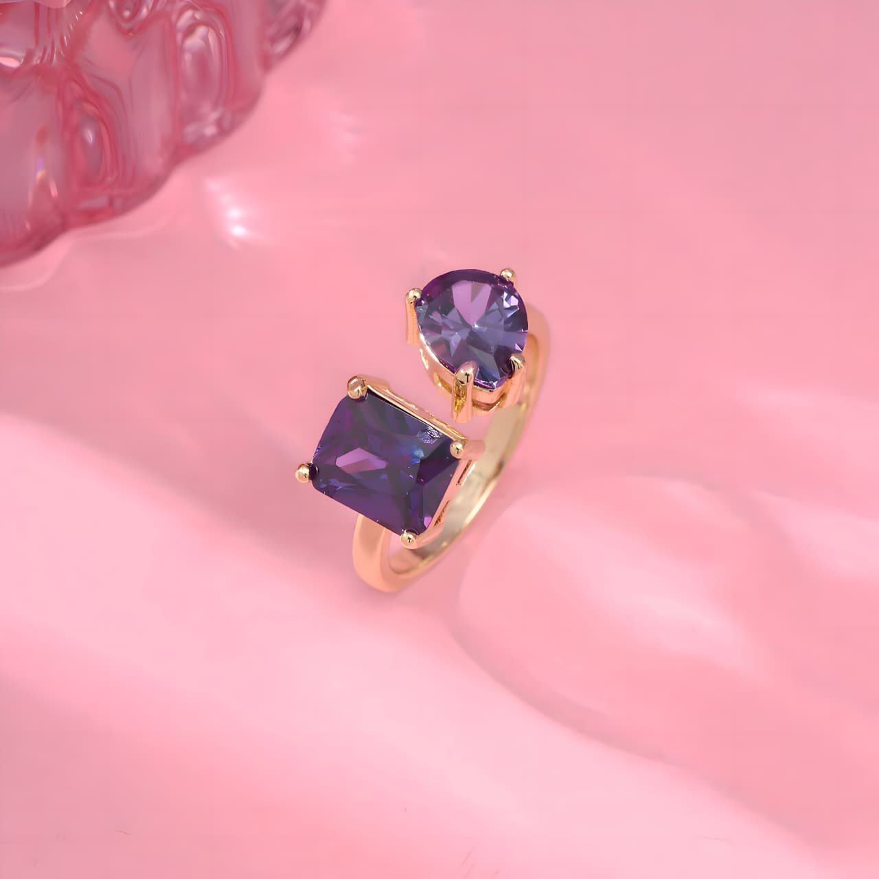 Plum Bliss Toi-et-Moi Ring by Gleamy