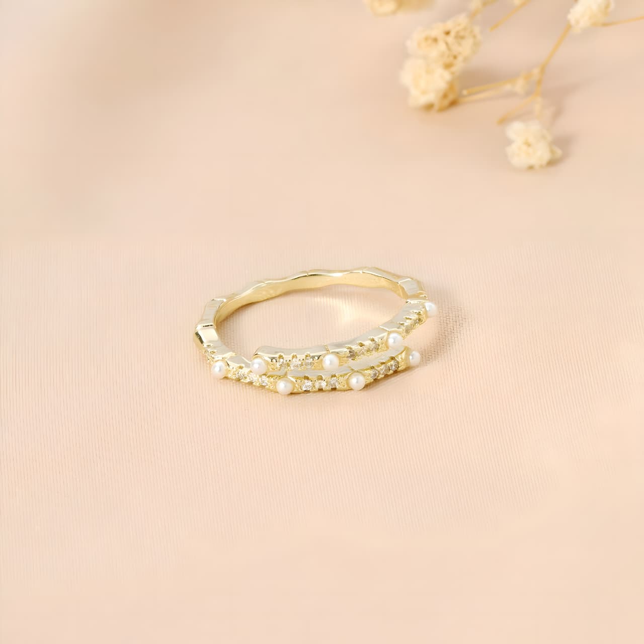 Golden Shiny Sparkle rIng by Gleamy
