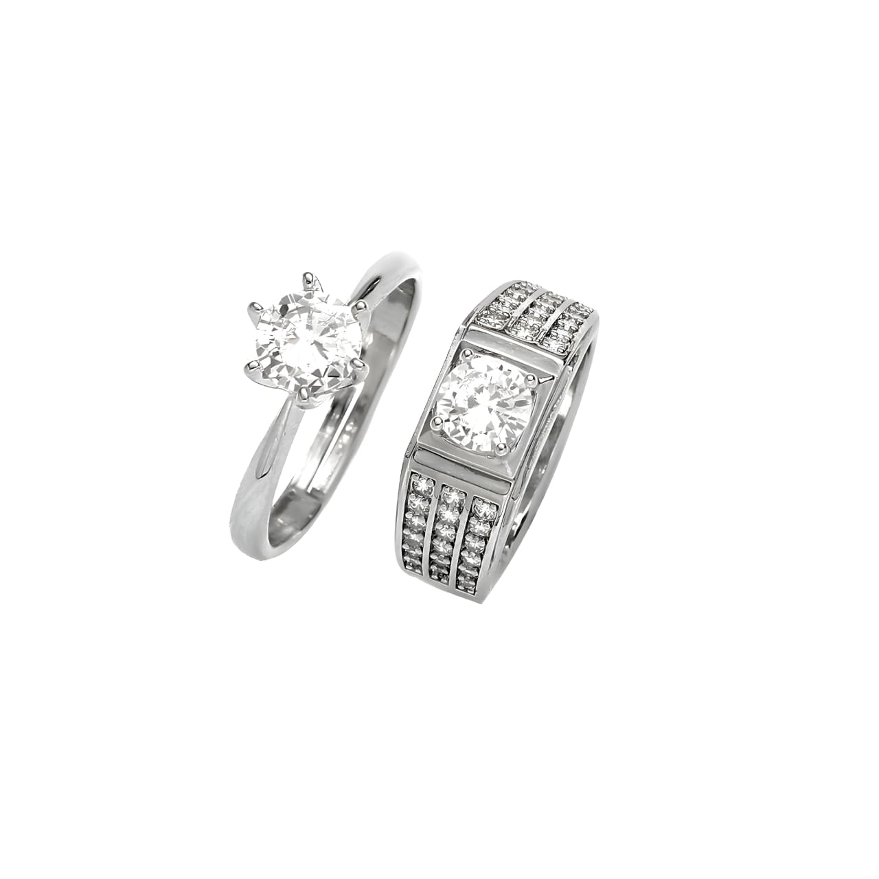 Radiant Spark Crystal Ring for Couple by Gleamy