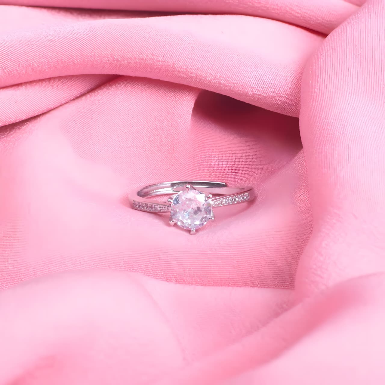 Radiant Spark Crystal Ring for Couple by Gleamy