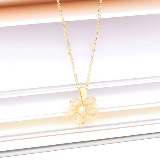 Crystal Blossom Necklace by gleamy
