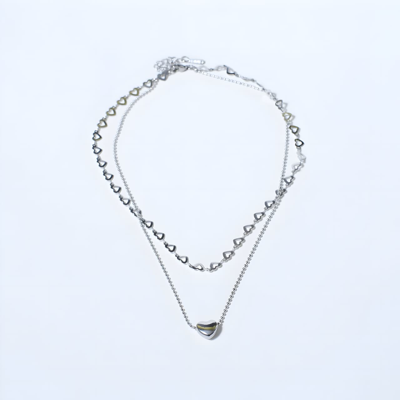 Falling In Love Silver Necklace by Gleamy