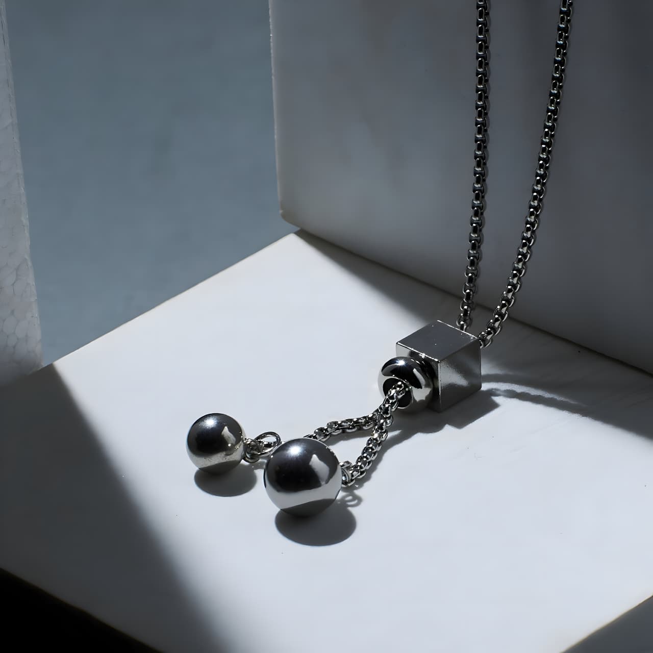 Satin Silver Tassel Chain by Gleamy