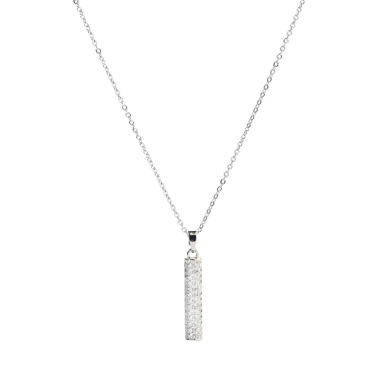 Calista Studded Silver Necklace by Gleamy