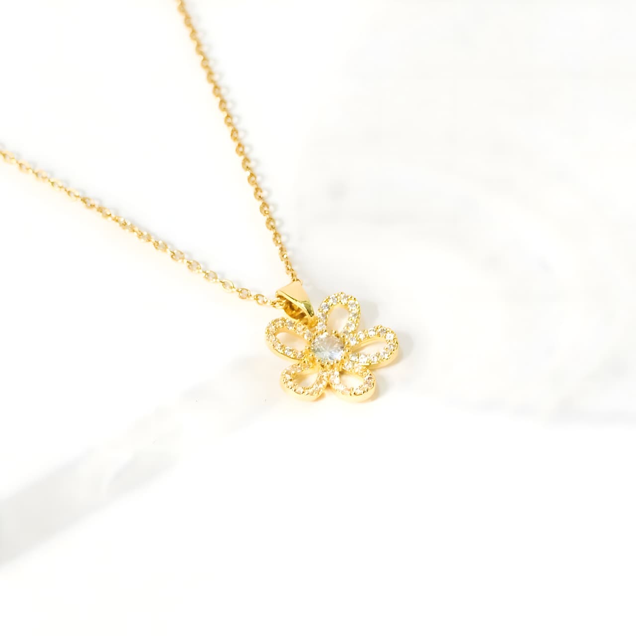 Crystal Blossom Necklace by Gleamy