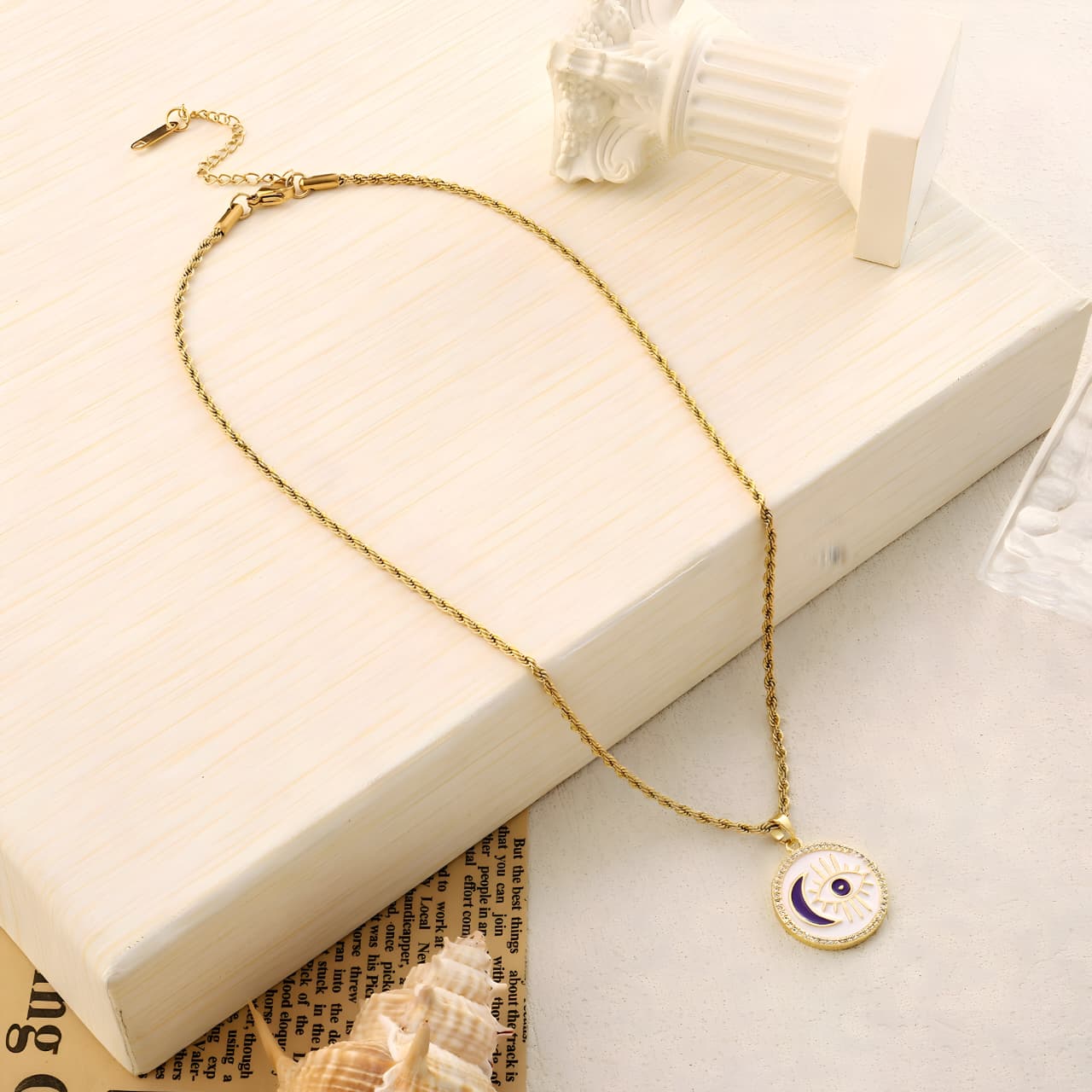 Astrid Evil Eye Necklace by Gleamy