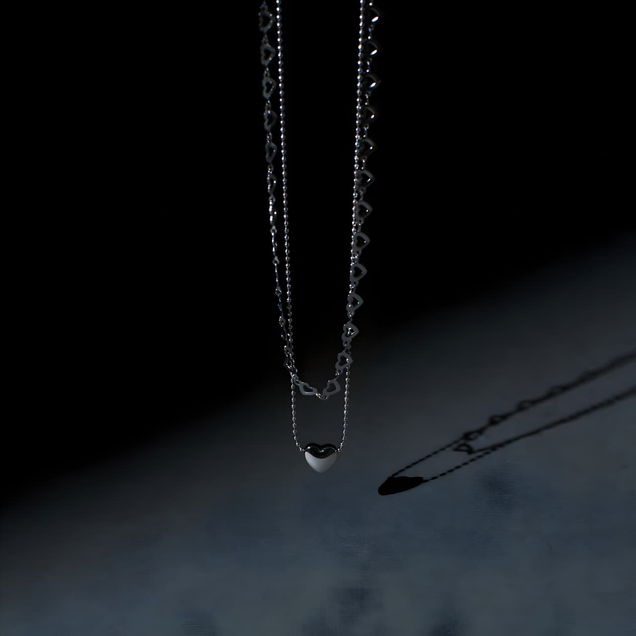 Falling In Love Silver Necklace by Gleamy