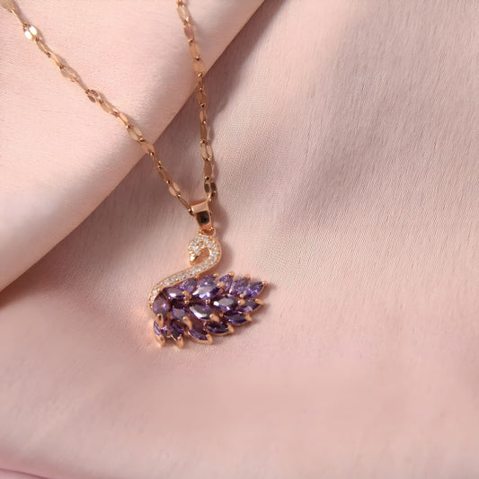 Millenia Dancing Swan Necklace by Gleamy