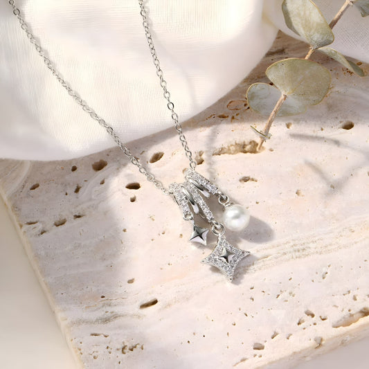 Lumina Silver Necklace by gleamy