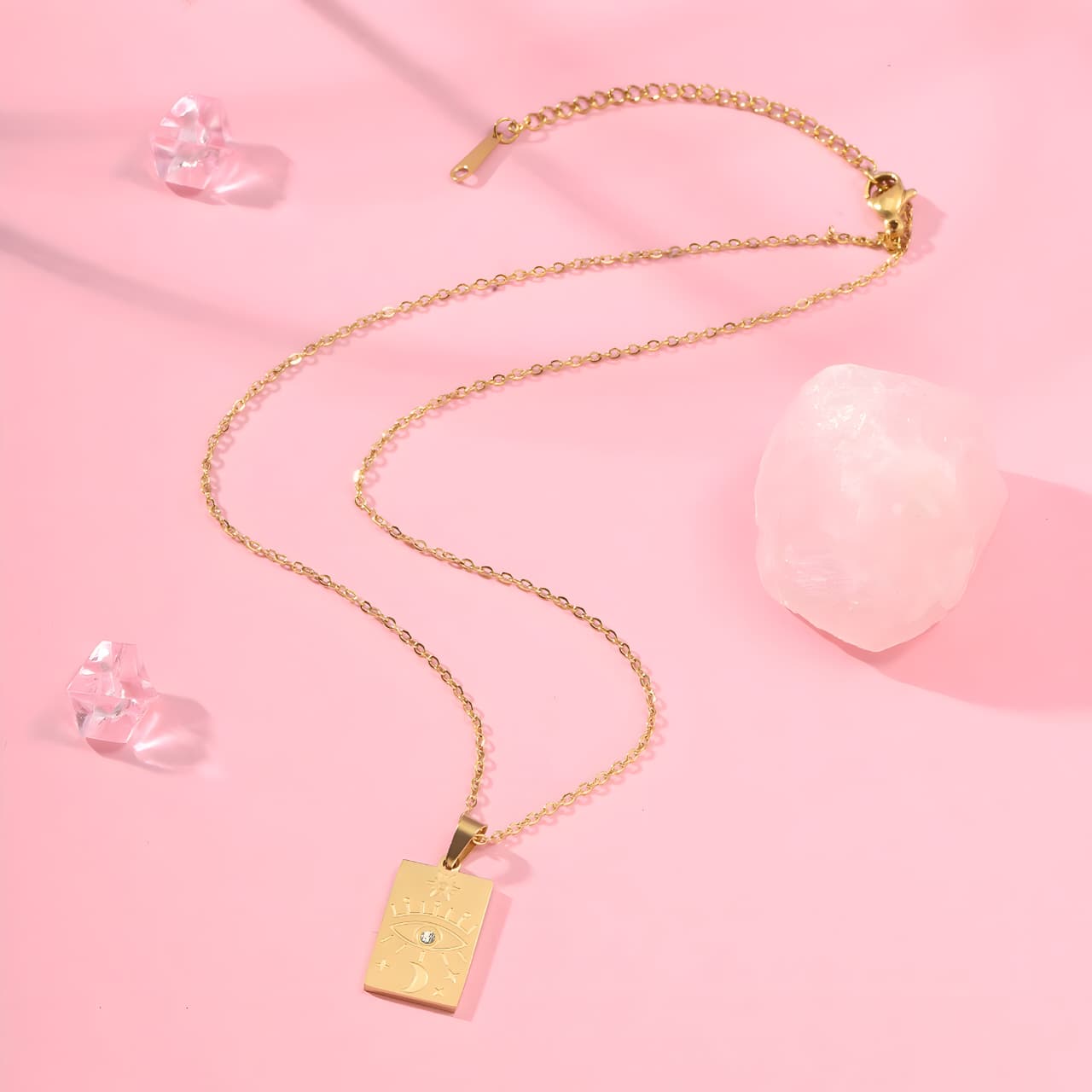 Ishq Golden Necklace by Gleamy