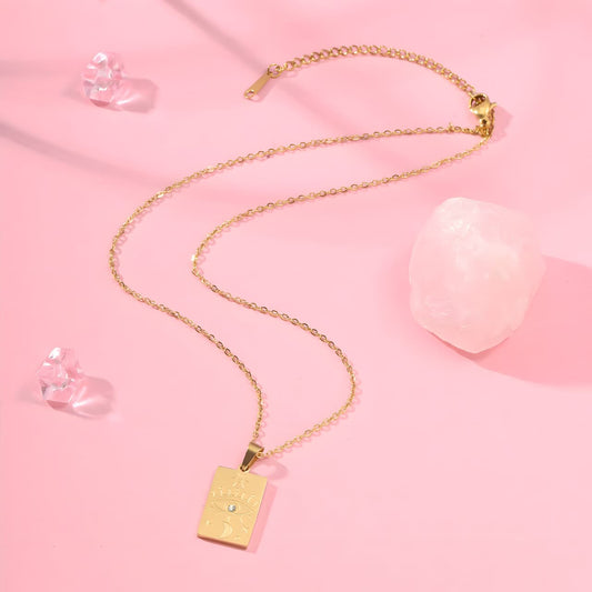 Ishq Golden Necklace by Gleamy