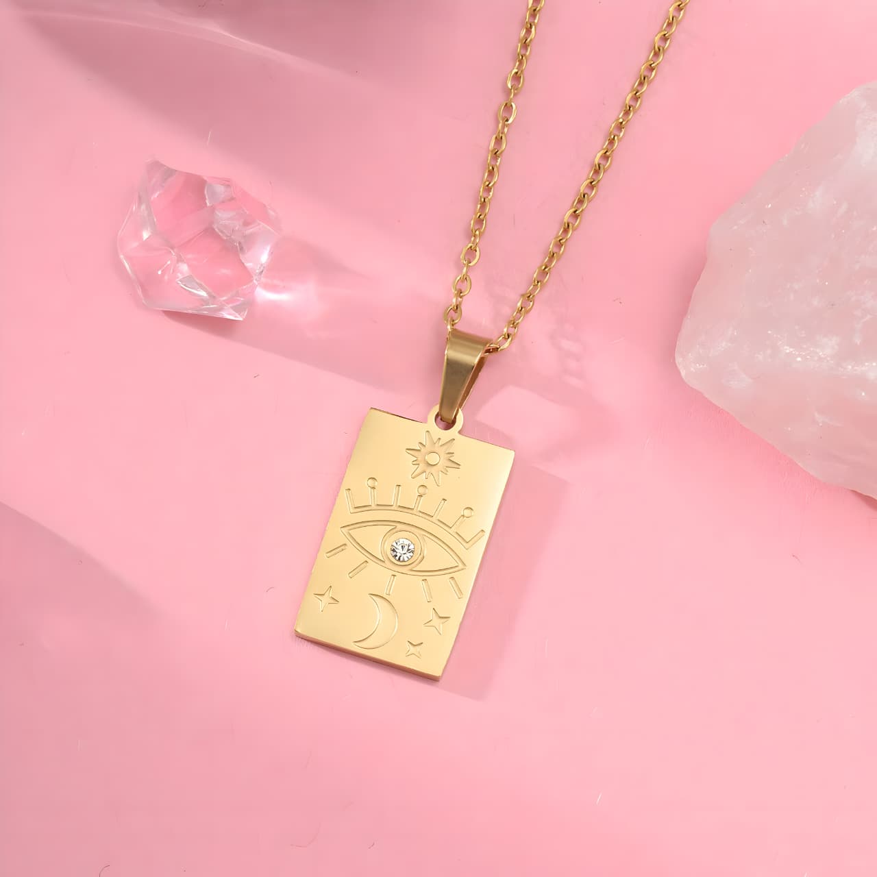 Ishq Golden Necklace by Gleamy